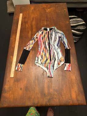 TopMelon Women's Long Sleeve Front Zip One Piece Rash Guard Swimsuit Patterned